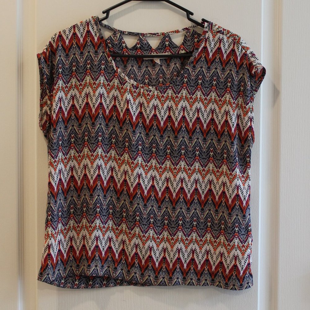 Skies are Blue Becky Cutout Detail Blouse